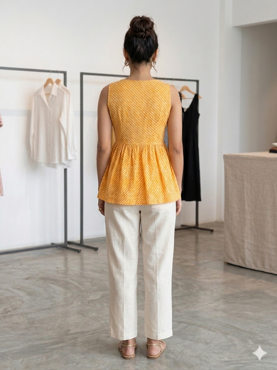 Sleeveless yellow top