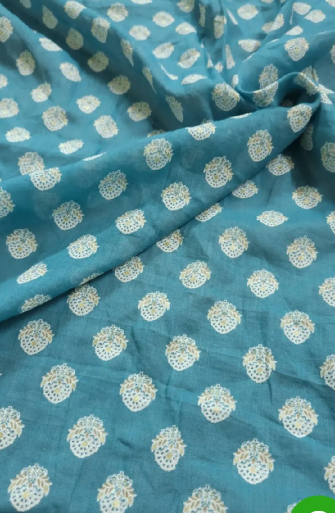 Blue color with screen print pure cotton fabric